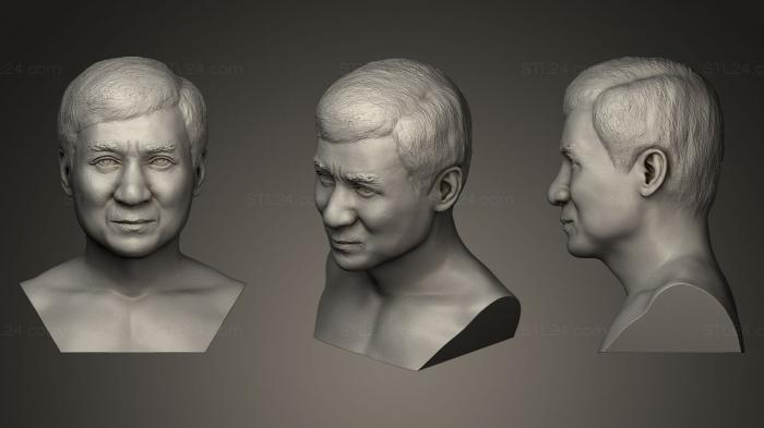 Бюсты и барельефы известных личностей (Голова Джеки Чана, BUSTC_0264) 3D модель для ЧПУ станка